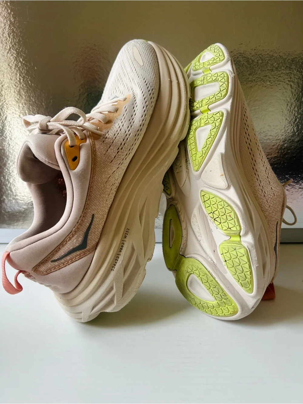 HOKA Bondi 8 Vanilla Running Women’s Comfort Shoes Walking Sneakers Athleisure 7